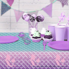 Mermaid Fish Scale Theme Disposable Waterproof Tablecloth