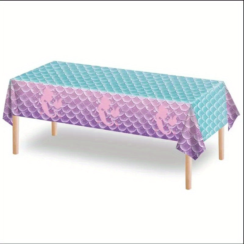 Mermaid Fish Scale Theme Disposable Waterproof Tablecloth