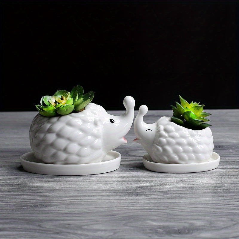 Cute Animal Ceramic Flower Pot - Hedgehog Rabbit Puppy