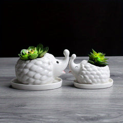 Cute Animal Ceramic Flower Pot - Hedgehog Rabbit Puppy