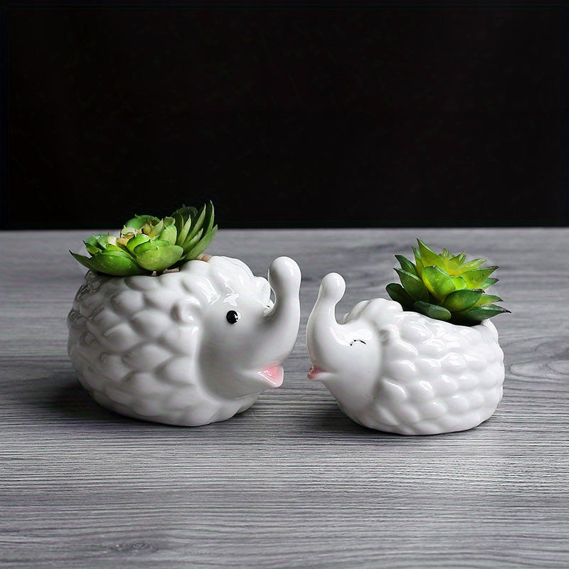Cute Animal Ceramic Flower Pot - Hedgehog Rabbit Puppy