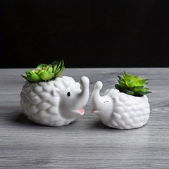 Cute Animal Ceramic Flower Pot - Hedgehog Rabbit Puppy
