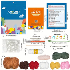 Crochet DIY Wool Flowers Kit with Tools and Accessories