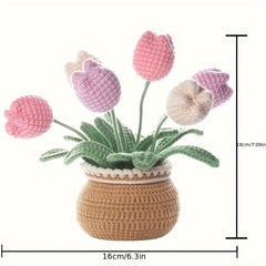 Crochet DIY Wool Flowers Kit with Tools and Accessories