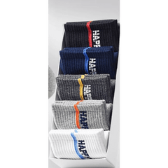 5 Pairs Men's Mid Calf Sweat Absorbent Basketball Socks