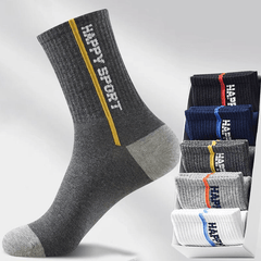 5 Pairs Men's Mid Calf Sweat Absorbent Basketball Socks