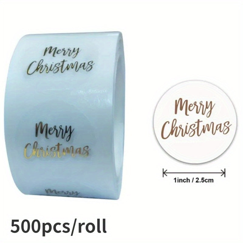 500pcs Round Clear Christmas Stickers Thank You Card Box Labels
