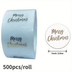 500pcs Round Clear Christmas Stickers Thank You Card Box Labels