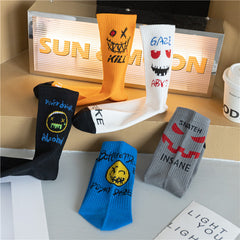 Halloween Cotton Mid Calf Basketball Socks for Men Women