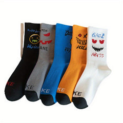 Halloween Cotton Mid Calf Basketball Socks for Men Women