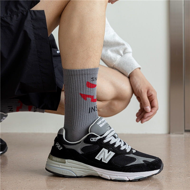 Halloween Cotton Mid Calf Basketball Socks for Men Women