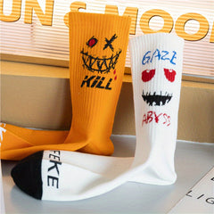 Halloween Cotton Mid Calf Basketball Socks for Men Women
