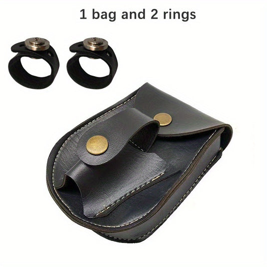 Leather Slingshot Bag with Magnet Ring and Pouch