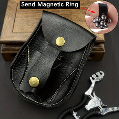 Leather Slingshot Bag with Magnet Ring and Pouch