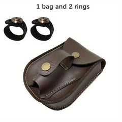 Leather Slingshot Bag with Magnet Ring and Pouch