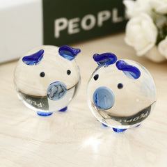 Crystal Couple Pig Set Glass Pig Lucky Pig Craft Gift Ornament