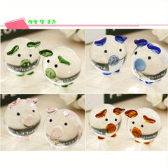 Crystal Couple Pig Set Glass Pig Lucky Pig Craft Gift Ornament
