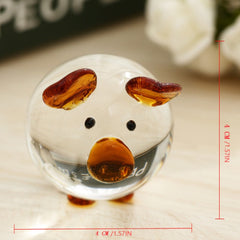 Crystal Couple Pig Set Glass Pig Lucky Pig Craft Gift Ornament