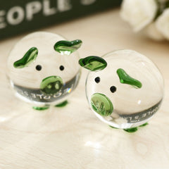 Crystal Couple Pig Set Glass Pig Lucky Pig Craft Gift Ornament