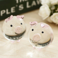 Crystal Couple Pig Set Glass Pig Lucky Pig Craft Gift Ornament