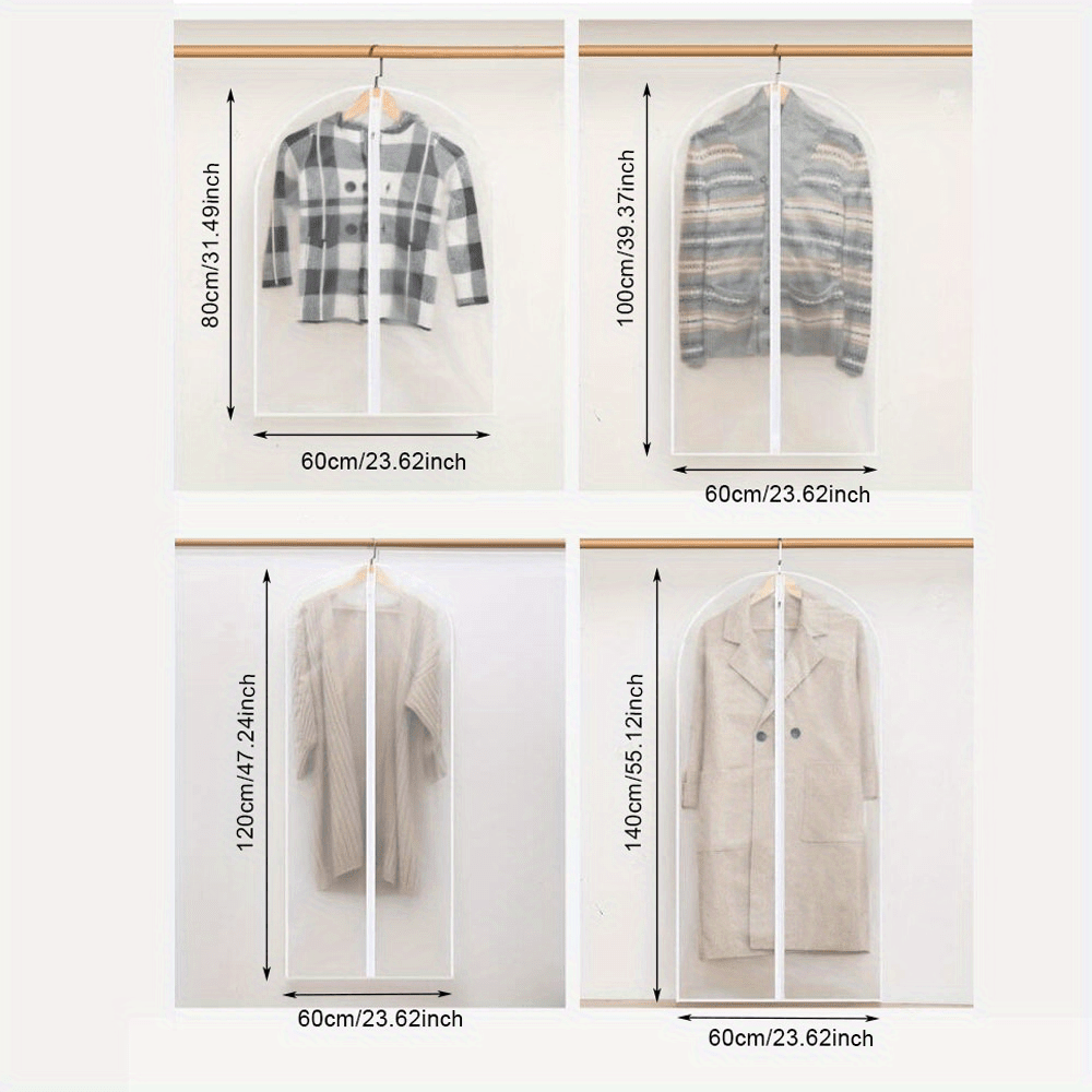 Transparent Hanging Clothes Storage Bags Suit Dust Cover Portable Garment Bags