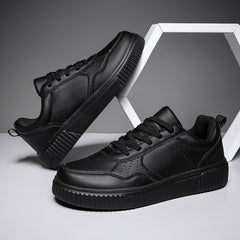 Women's Faux Leather Flat Skate Shoes Non Slip Sneakers