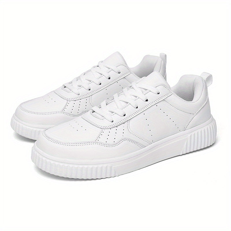 Women's Faux Leather Flat Skate Shoes Non Slip Sneakers