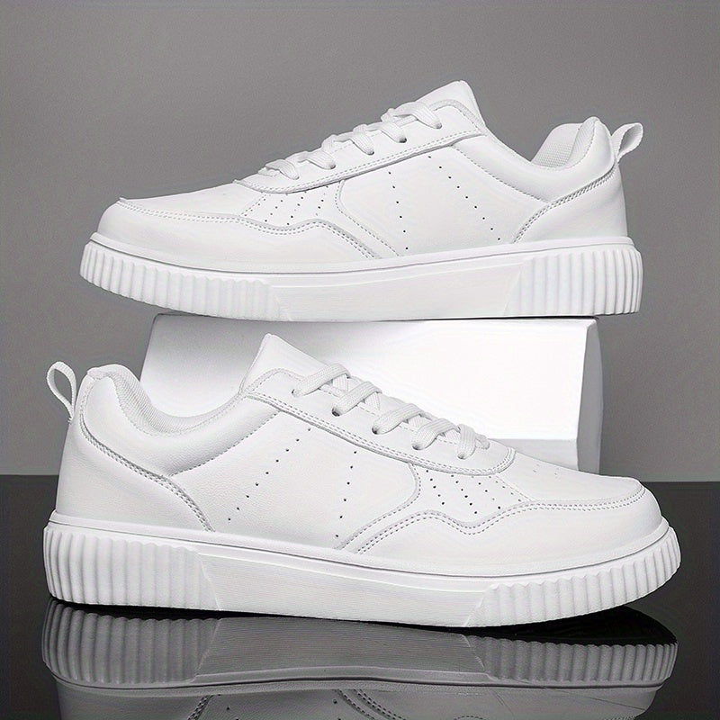 Women's Faux Leather Flat Skate Shoes Non Slip Sneakers