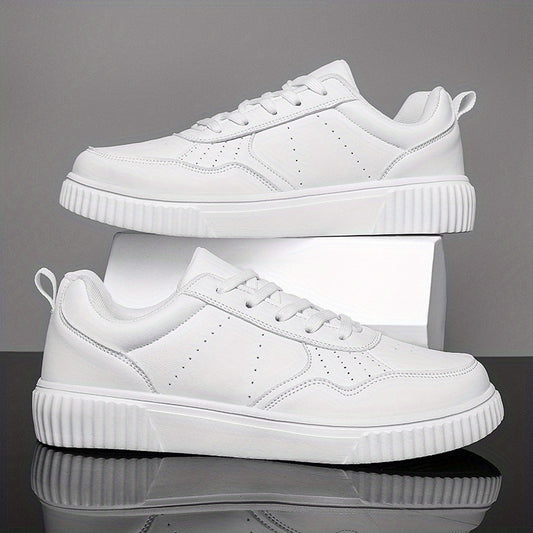 Women's Faux Leather Flat Skate Shoes Non Slip Sneakers