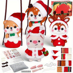 4pcs Wool Needle Felting Kit For Beginners DIY Art Craft Christmas Doll Kits