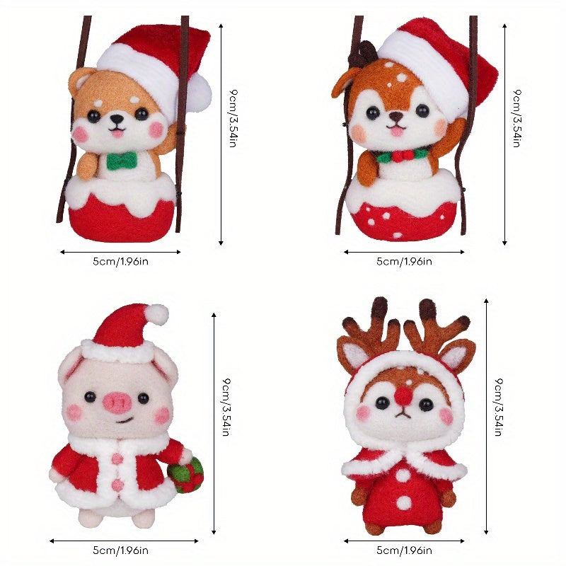 4pcs Wool Needle Felting Kit For Beginners DIY Art Craft Christmas Doll Kits