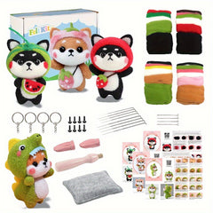 Needle Felting Kit for Beginners - Shiba Doll DIY Craft Kit
