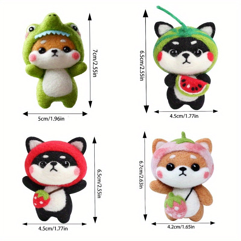 Needle Felting Kit for Beginners - Shiba Doll DIY Craft Kit