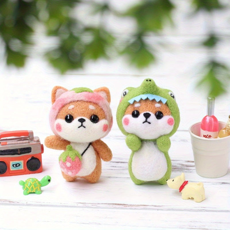 Needle Felting Kit for Beginners - Shiba Doll DIY Craft Kit