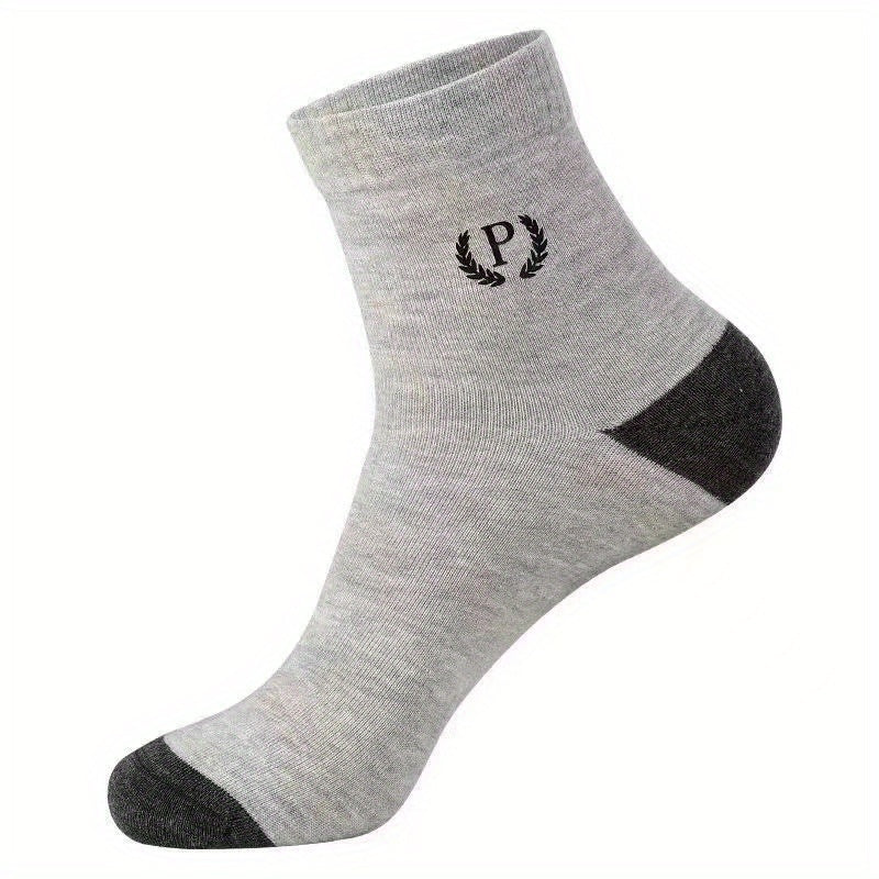 Men's Mid Calf Socks Letter P Sports Socks