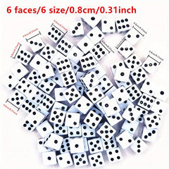 Acrylic Drinking Dice Set for Games & Math Teaching, Mini 8mm Dices, 10/20/50pcs