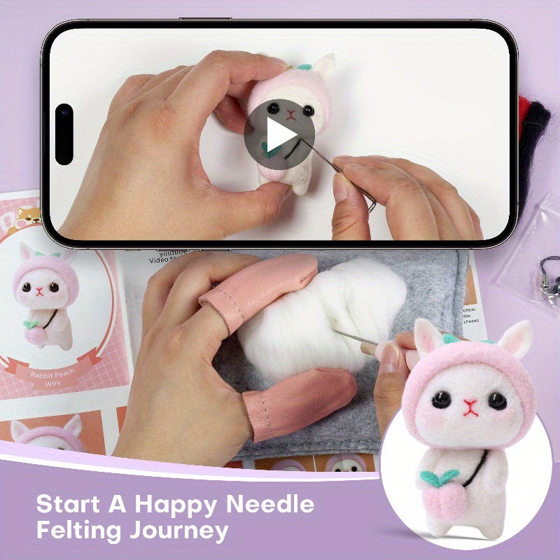 Needle Felting Kit For Beginners Rabbit Doll DIY Art Craft Gift