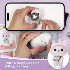 Needle Felting Kit For Beginners Rabbit Doll DIY Art Craft Gift