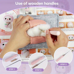 Needle Felting Kit For Beginners Rabbit Doll DIY Art Craft Gift