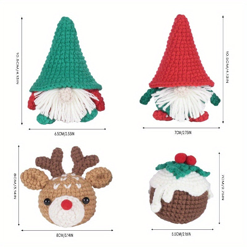 Christmas Crochet Dwarf DIY Kit Ornaments Gift Set