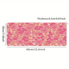 Pink Flower Gaming Desk Mat Keyboard Pad Office Mousepad