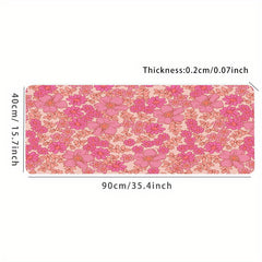 Pink Flower Gaming Desk Mat Keyboard Pad Office Mousepad