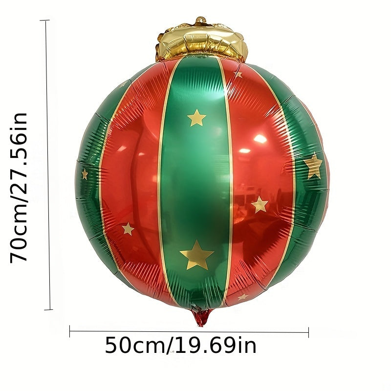 3pcs 27in Christmas Hanging Ball Aluminum Film Balloon Outdoor Decoration