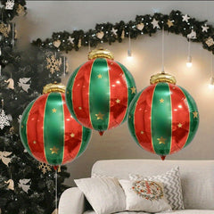 3pcs 27in Christmas Hanging Ball Aluminum Film Balloon Outdoor Decoration