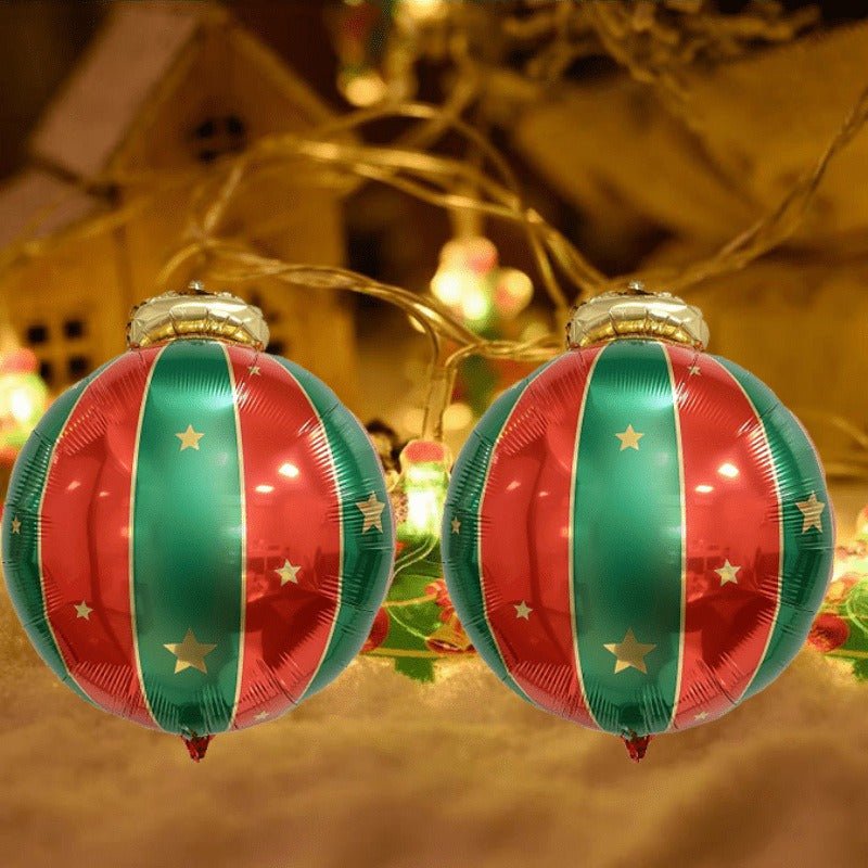 3pcs 27in Christmas Hanging Ball Aluminum Film Balloon Outdoor Decoration