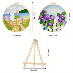 2pcs Flower Embroidery Bandage Wool Felt DIY Material Bag Decor Gift