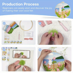 2pcs Flower Embroidery Bandage Wool Felt DIY Material Bag Decor Gift