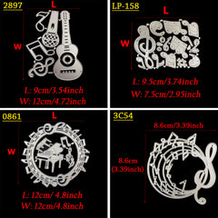 Music Note Guitar Piano Metal Cutting Dies for DIY Scrapbooking Album