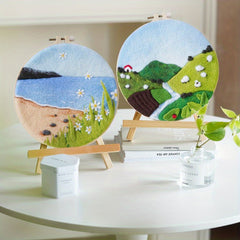 Embroidery Bandage Mountain Water Wool Felt DIY Material Bag Decoration