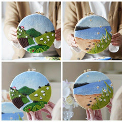 Embroidery Bandage Mountain Water Wool Felt DIY Material Bag Decoration